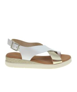 Sandalia combinada con metalizado