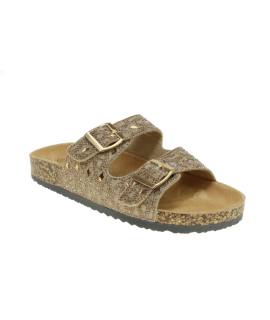 Sandalia bio con 2 hebillas y adornos de pedreria