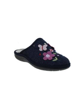 ZAPATILLA DE CASA CON FLORES Y MARIPOSAS