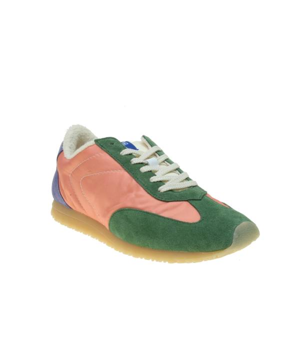 Sneaker multicolor combinado de serraje y nylon