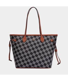 Bolso shopper a cuadros con doble asa