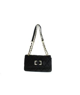 Bolso bandolera en tercipelo con broche en strass y asa movible