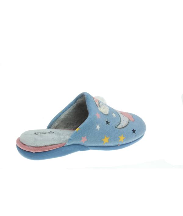 Zapatilla de casa con dibujos de la luna durmiendo