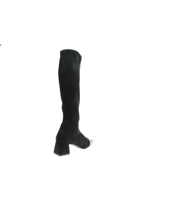 Bota alta en bamara licra elastica con puntera de charol