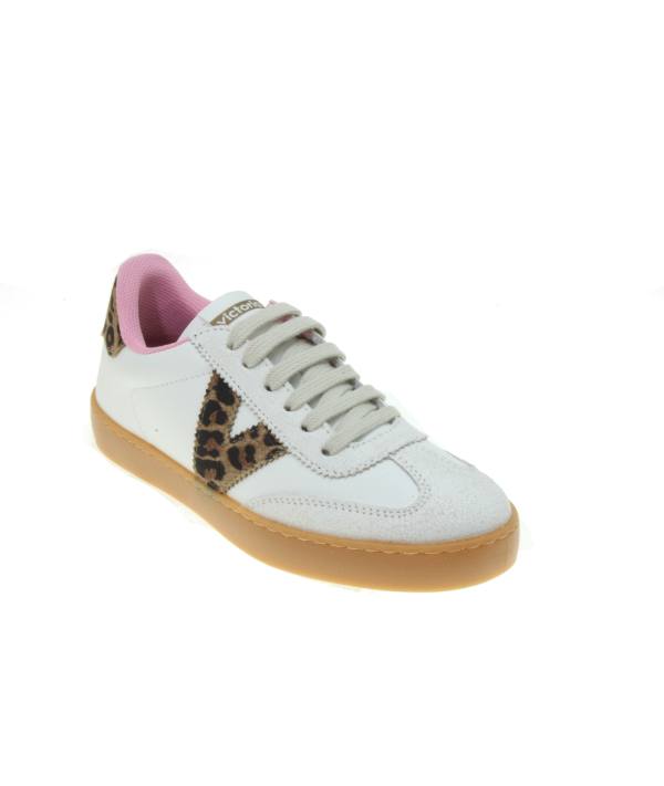 Sneakers retor de Victoria con V en leopardo