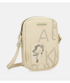 Bolso minibandolera con letras caladas