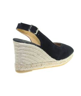Alpargata en serraje de cuña alta
