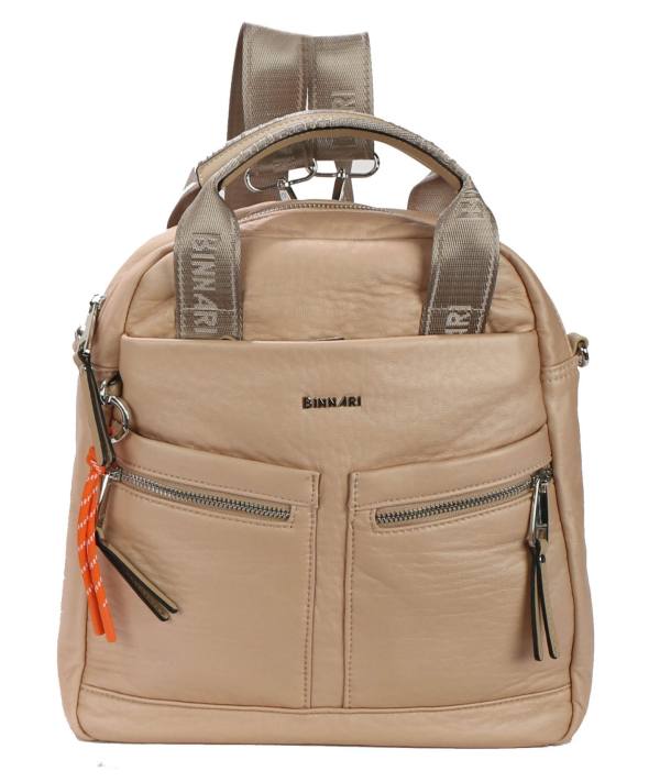 Mochila con asas de mano y bolsillos con cremalleras