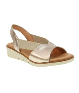 Sandalia con ajuste de elasticos metalizados