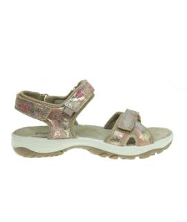 Sandalia kaliforniana con piel metalizada estampada