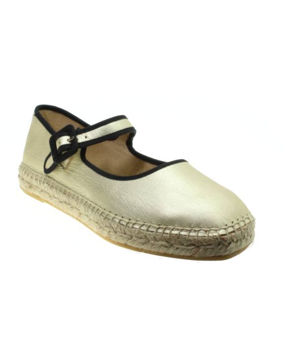 Alpargata plana en piel con pulsera